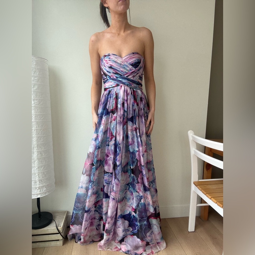 Lulus Bariano Special Effects Purple Floral Print Maxi Dress- XS - Picture 6 of 8
